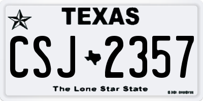 TX license plate CSJ2357