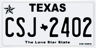 TX license plate CSJ2402