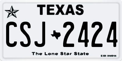 TX license plate CSJ2424