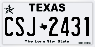 TX license plate CSJ2431