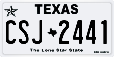 TX license plate CSJ2441