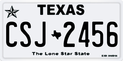 TX license plate CSJ2456