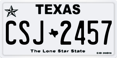 TX license plate CSJ2457