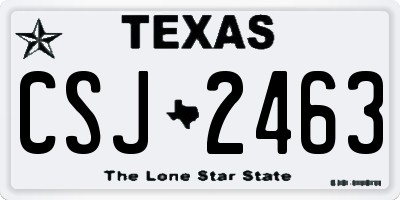 TX license plate CSJ2463