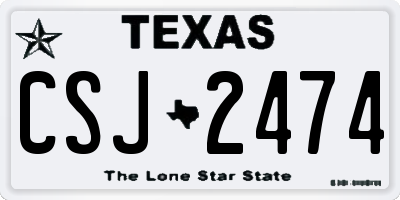 TX license plate CSJ2474