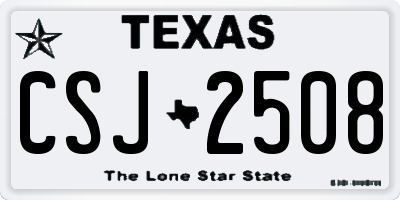 TX license plate CSJ2508