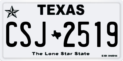 TX license plate CSJ2519