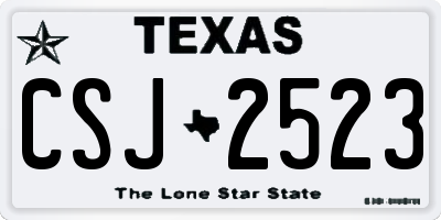 TX license plate CSJ2523