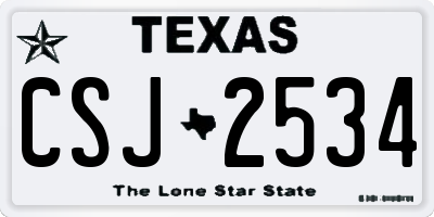 TX license plate CSJ2534