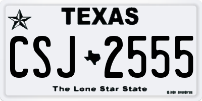 TX license plate CSJ2555