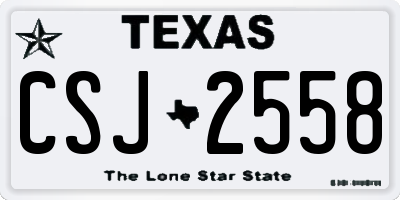 TX license plate CSJ2558