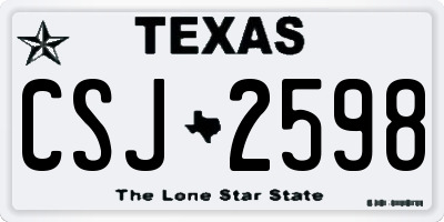 TX license plate CSJ2598