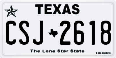 TX license plate CSJ2618