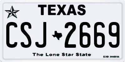 TX license plate CSJ2669