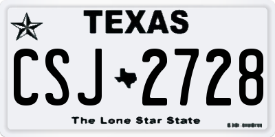 TX license plate CSJ2728