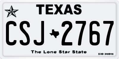 TX license plate CSJ2767