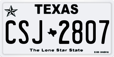 TX license plate CSJ2807