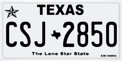 TX license plate CSJ2850