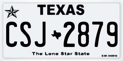 TX license plate CSJ2879