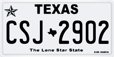 TX license plate CSJ2902