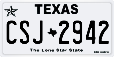 TX license plate CSJ2942
