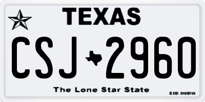 TX license plate CSJ2960