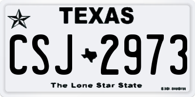 TX license plate CSJ2973