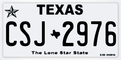 TX license plate CSJ2976