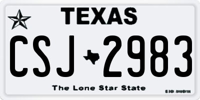 TX license plate CSJ2983