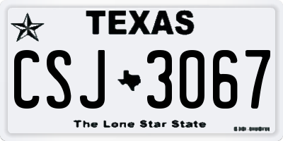 TX license plate CSJ3067