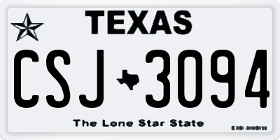 TX license plate CSJ3094