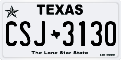 TX license plate CSJ3130