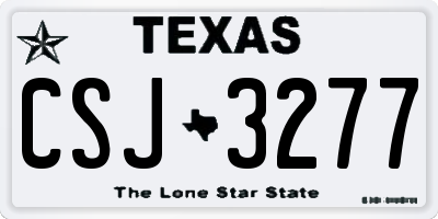 TX license plate CSJ3277