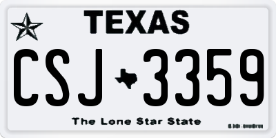 TX license plate CSJ3359