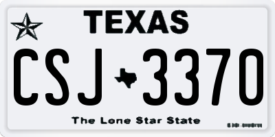 TX license plate CSJ3370
