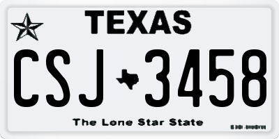 TX license plate CSJ3458