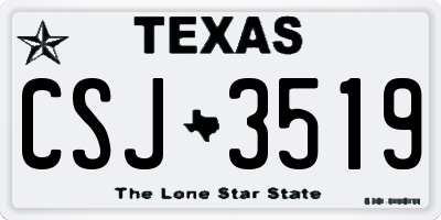 TX license plate CSJ3519