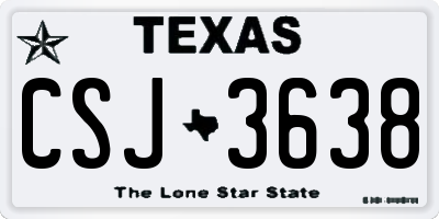 TX license plate CSJ3638