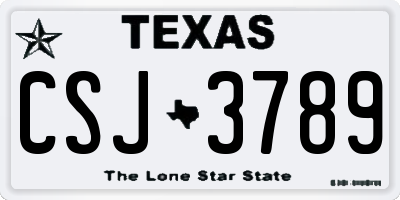 TX license plate CSJ3789