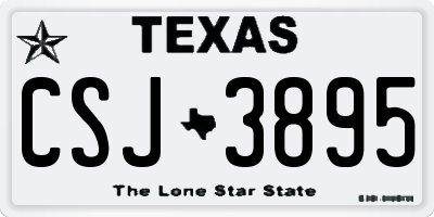 TX license plate CSJ3895