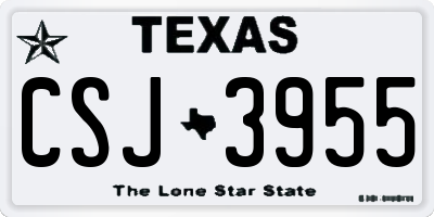 TX license plate CSJ3955