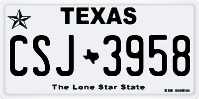 TX license plate CSJ3958