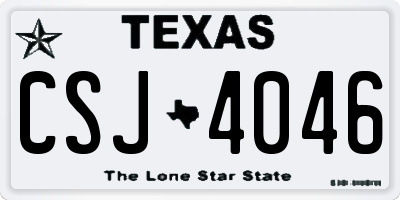 TX license plate CSJ4046