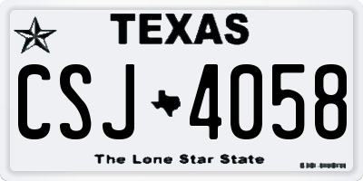 TX license plate CSJ4058