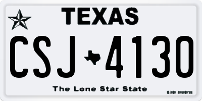 TX license plate CSJ4130