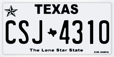 TX license plate CSJ4310