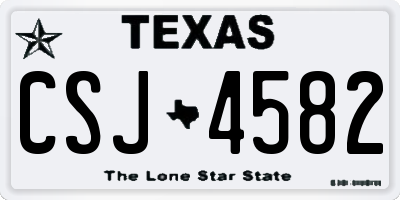 TX license plate CSJ4582