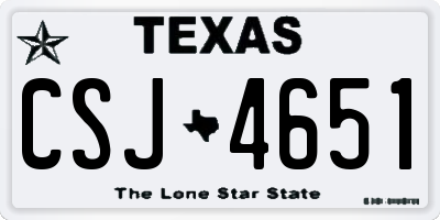 TX license plate CSJ4651