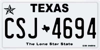 TX license plate CSJ4694