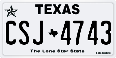 TX license plate CSJ4743